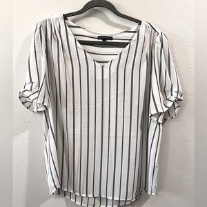 Striped Blouse with Puff Sleeves